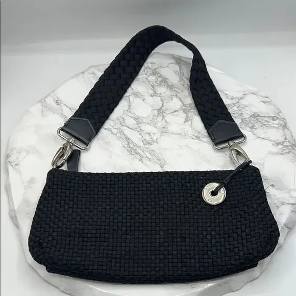 THE SAK Black Woven Knit Convertible Clutch Wristlet Small Bag - Picture 1 of 8